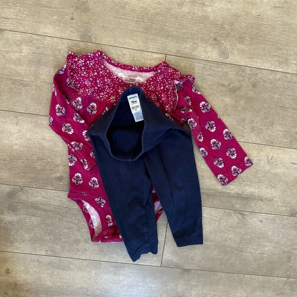 Carter’s 18 Month Baby Girl Bohemian Long Sleeve Bodysuit & Leggings Set
